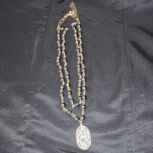 Druzy Quartz double row necklace